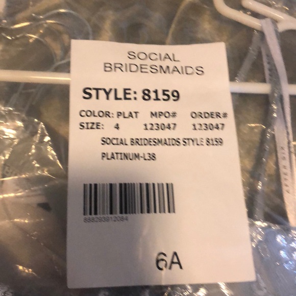 After Six - platinum bridesmaid dress. NEVER WORN - Picture 4 of 4
